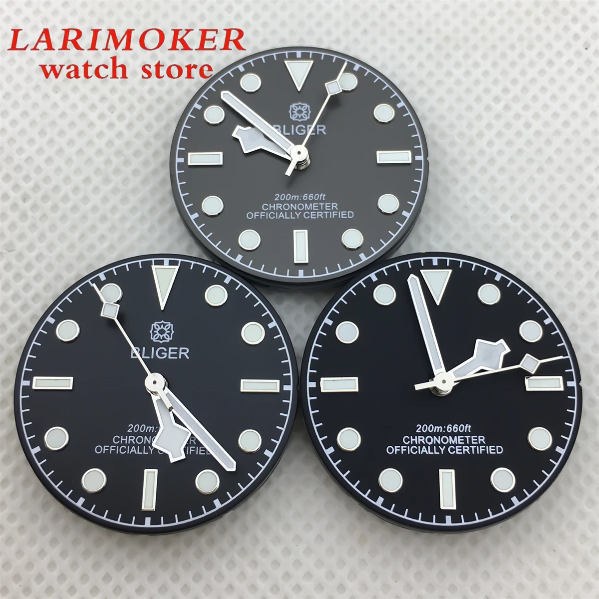 BLIGER 29mm white Black luminous dial Sterile luminous dial with snowflake hand with NH35 NH36 ETA2824 2836 PT5000 movement