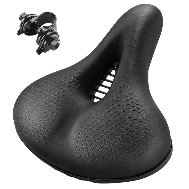 

Comfort Bike Saddle Three Designs Wide Bicycle Seat Clamp Soft Leather Plastic Massage for Road Cycling Bikes