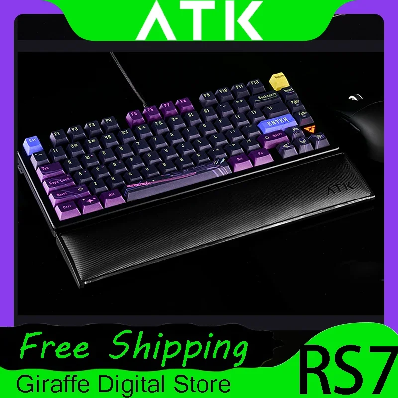 ATK RS7 Mechanical Keyboard Magnetic Switch 8K Wired Esports Gaming Keyboard RGB Smart Speed Quick Trigger For Pc Gamer Gifts