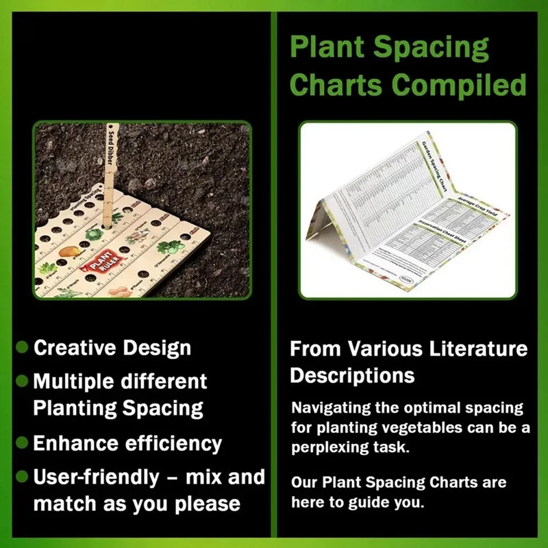 Plant Ruler With Seed Dibber And Planting Guide, Square Foot Gardening Tools, Garden Ruler With Holes