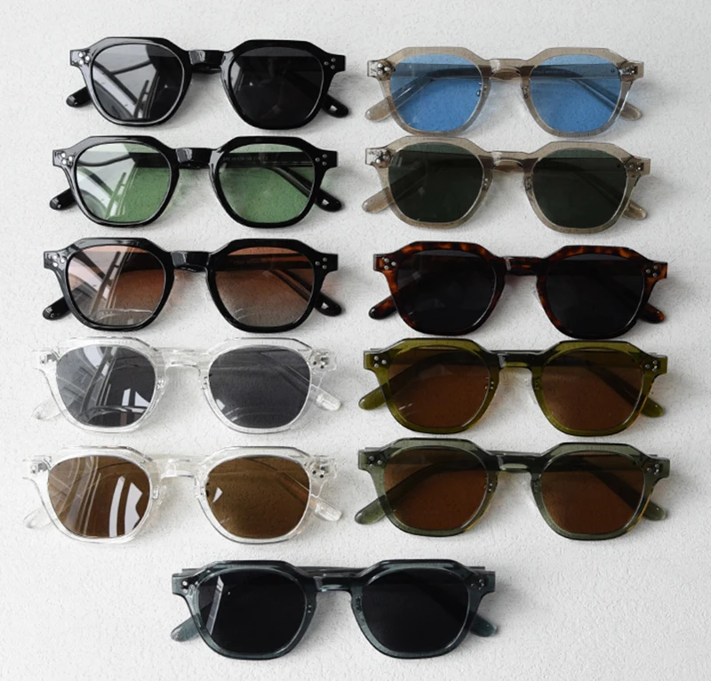Peekaboo Retro-Sonnenbrille im koreanischen Stil für Damen, TR90-Rahmen, Polygon-polarisierte Sonnenbrille, UV400, männlich, grün, braun, 2023, Sommer – Detail 1