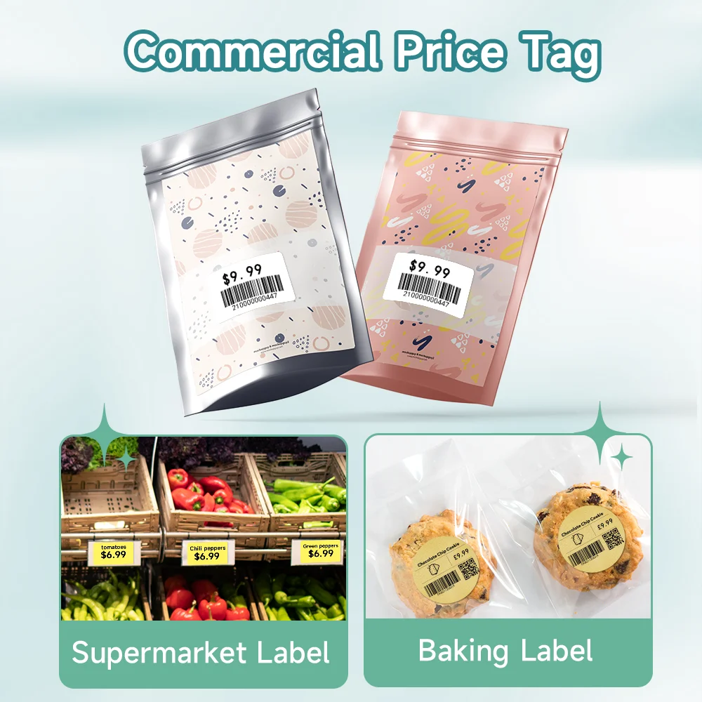 Phomemo M110 Series Compatible Thermal Label Stickers, Multipurpose Self-Adhesive Gold Blank Tags Equipped with Carry Box view 4