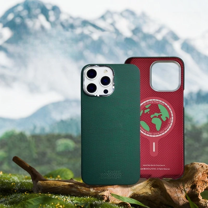 

Fro Iphone 13 14 15 16 Pro Promax Cool Green Kevlar Carbon Fiber Phone Case Aramid Fiber Magnetic Suction Phone Protective Case
