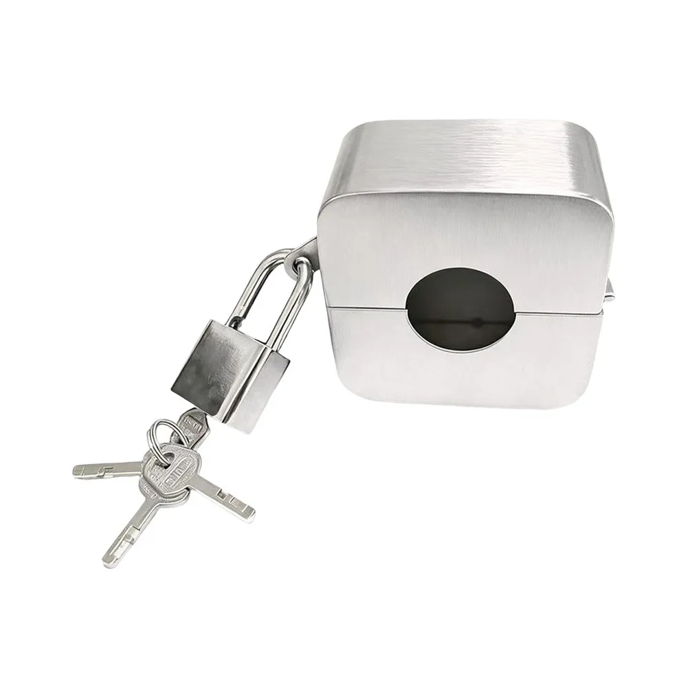 Stainless Steel Faucet Security Lock with Keys for Protecting Water Resources at Homes Offices and Public Spaces