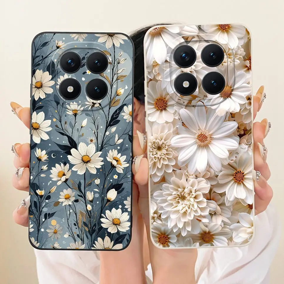 Luksusowe etui na telefon Xiaomi Redmi Note 15 15Pro 15 Pro Plus 5G, miękki silikonowy pokrowiec z motywem kwiatów i motyli. — zdjęcie produktu 2