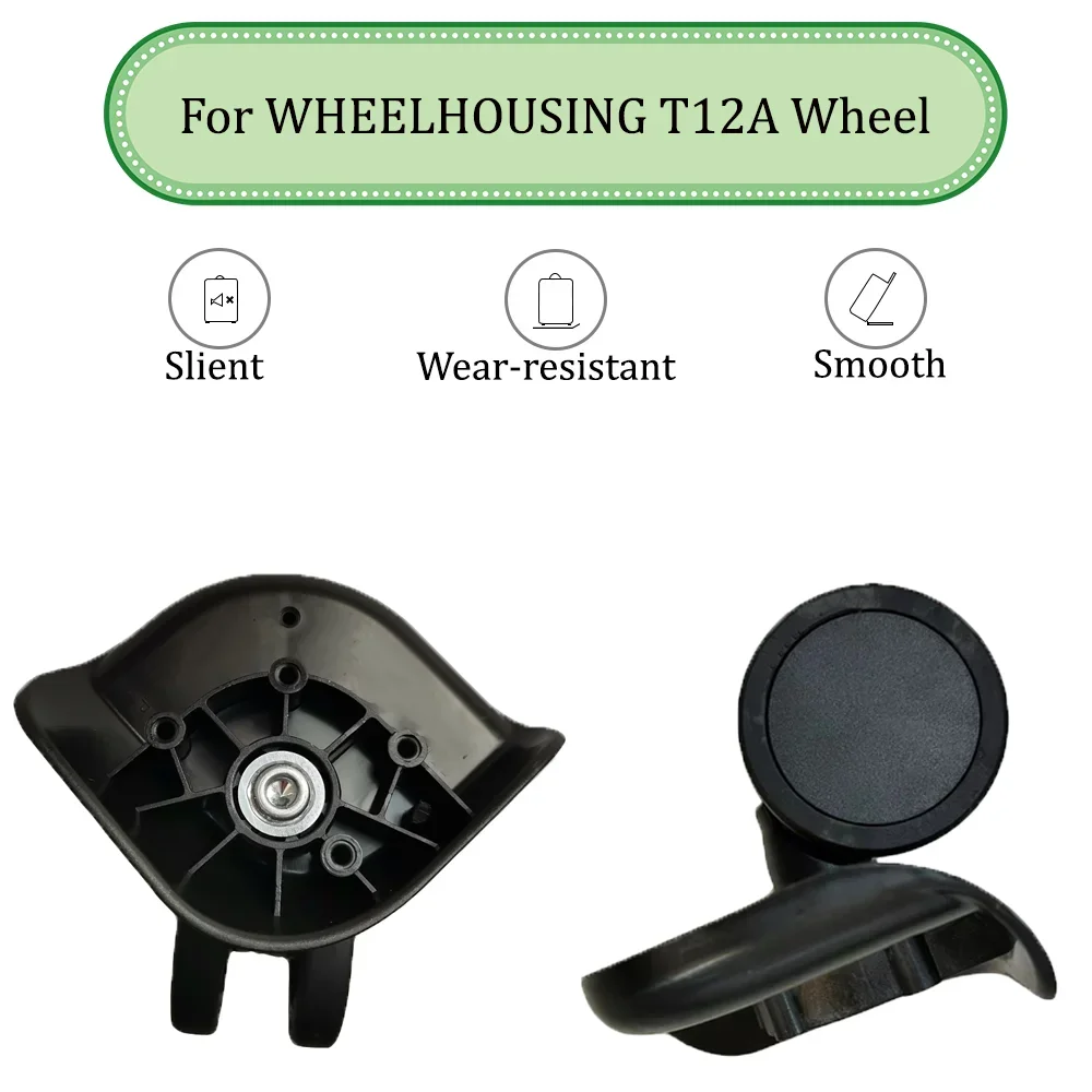 

For WHEELHOUSING T12A Black Universal Wheel Trolley Case Wheel Replacement Luggage Pulley Sliding Casters wear-resistant Repair
