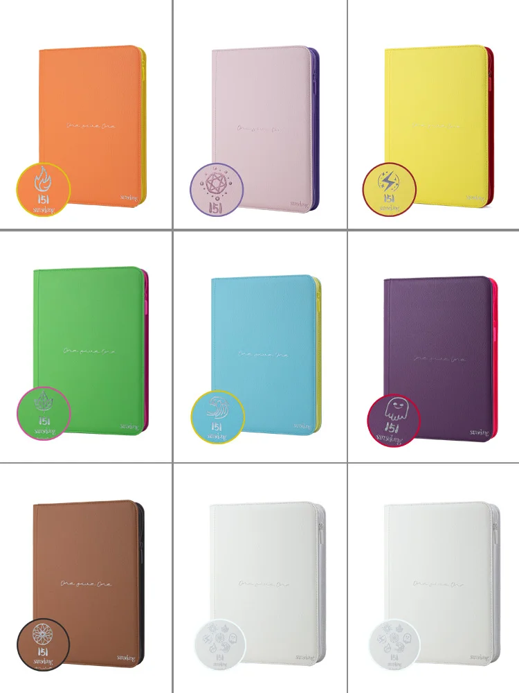 Sanseking  Card Album 5 Cards 9 ids Zipper PU Leather Card Holder PTCG Storage Book  Card Organizer