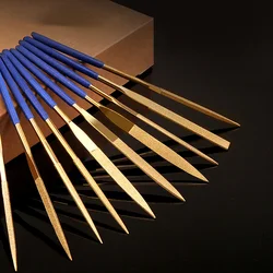 10pcs3×140mm Diamond mini file Titanium plated file set Handicraft shaping file electroplating alloy sand grinding tool DIY file