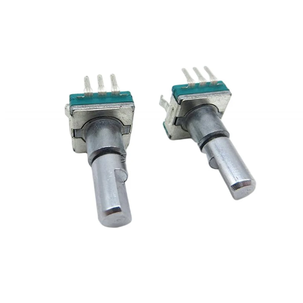 2PCS New 360-Degree Pulse Potentiometer EC11 Encoder 30-Bit Range 15 Pulse Code Switch 18MM Handle Length