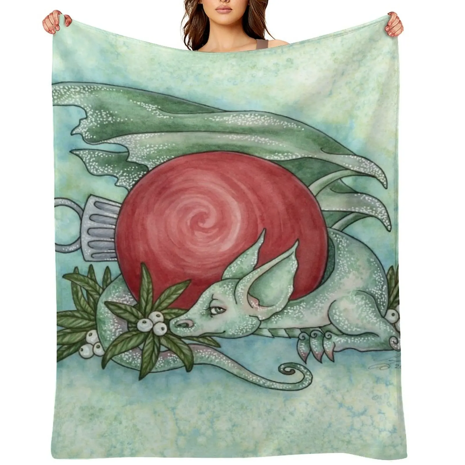 Holiday Treasure Throw Blanket Furrys warm for winter Flannel Fabric Soft Beds Cute Plaid Plush Blankets