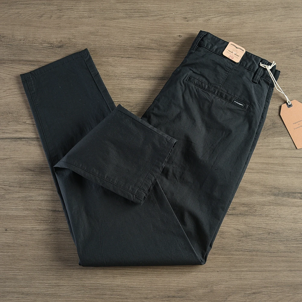 Pantalones elásticos de secado rápido para hombre, pantalón informal, sencillo, 2024 de algodón, estilo CHINO, para negocios, novedad de verano 97%