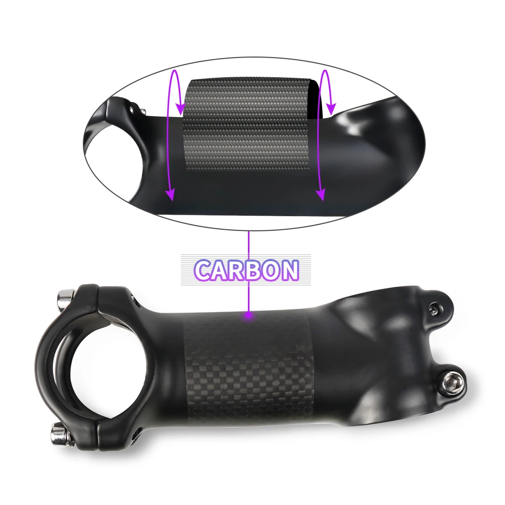 Bicycle Handlebar Stem 28.6-31.8mm Aluminum + Carbon Stem Angle6 17 Mtb Handlebar Stem  Bike Stem Mtb Power Spare Parts Bicycle