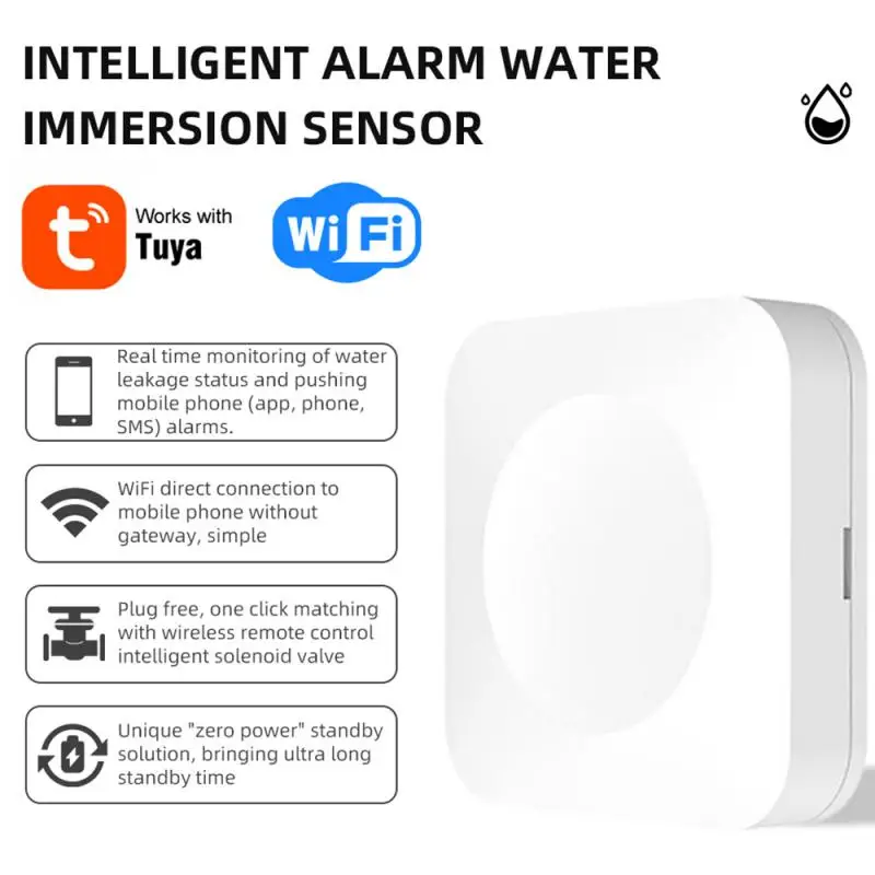 

Tuya RF433 Immersion Sensor Smart Water Leakage Sensor WIFI Water Tank Overflow Detector Real Time Monitoring For App Control