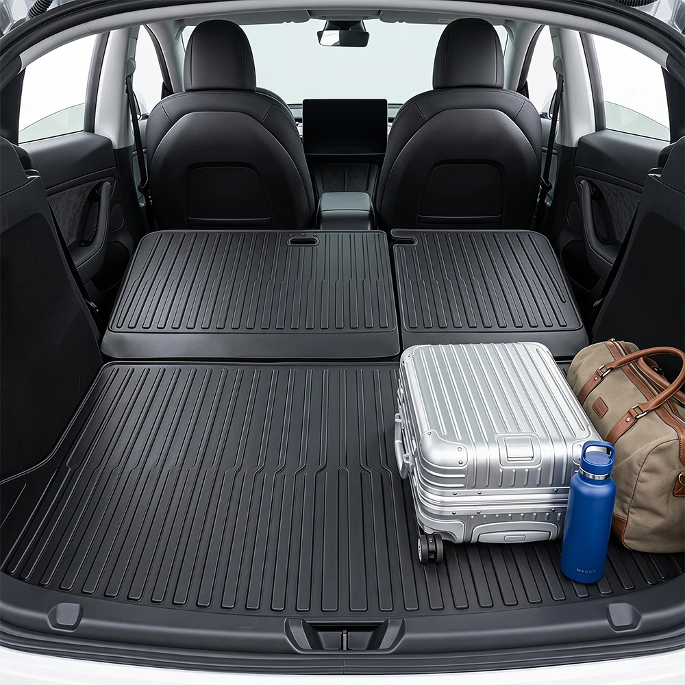 For Tesla Model 3+ Highland Rear Seat Back Cover TPE Rear Backrest Protector Pad Waterproof Split Cargo Liner Pet Anti-dirty Pad