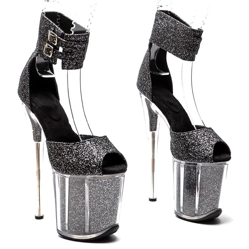 

Women New 20CM/8inches Glitter Upper Sexy Exotic High Heel Platform Party Sandals Pole Dance Shoes Model Shows Sandals 276