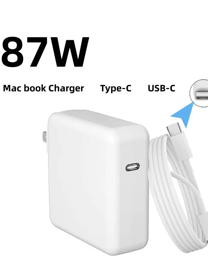 87W PD USB-C Power MagSaf* 2 Adapter Laptop Notebook Fast Charger For Apple Macbook Pro 15'' M1 A1719 A1707 Release 2016-2020