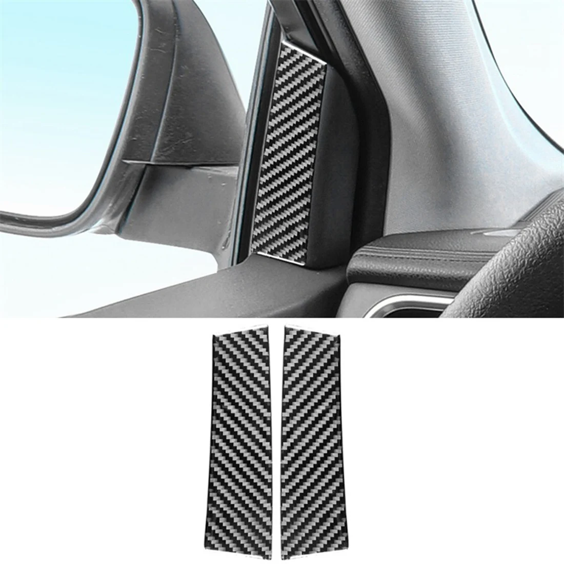 For Toyota Highlander 2015-2021 Carbon Fiber Car Window a Pillars Decorative Sticker Interior