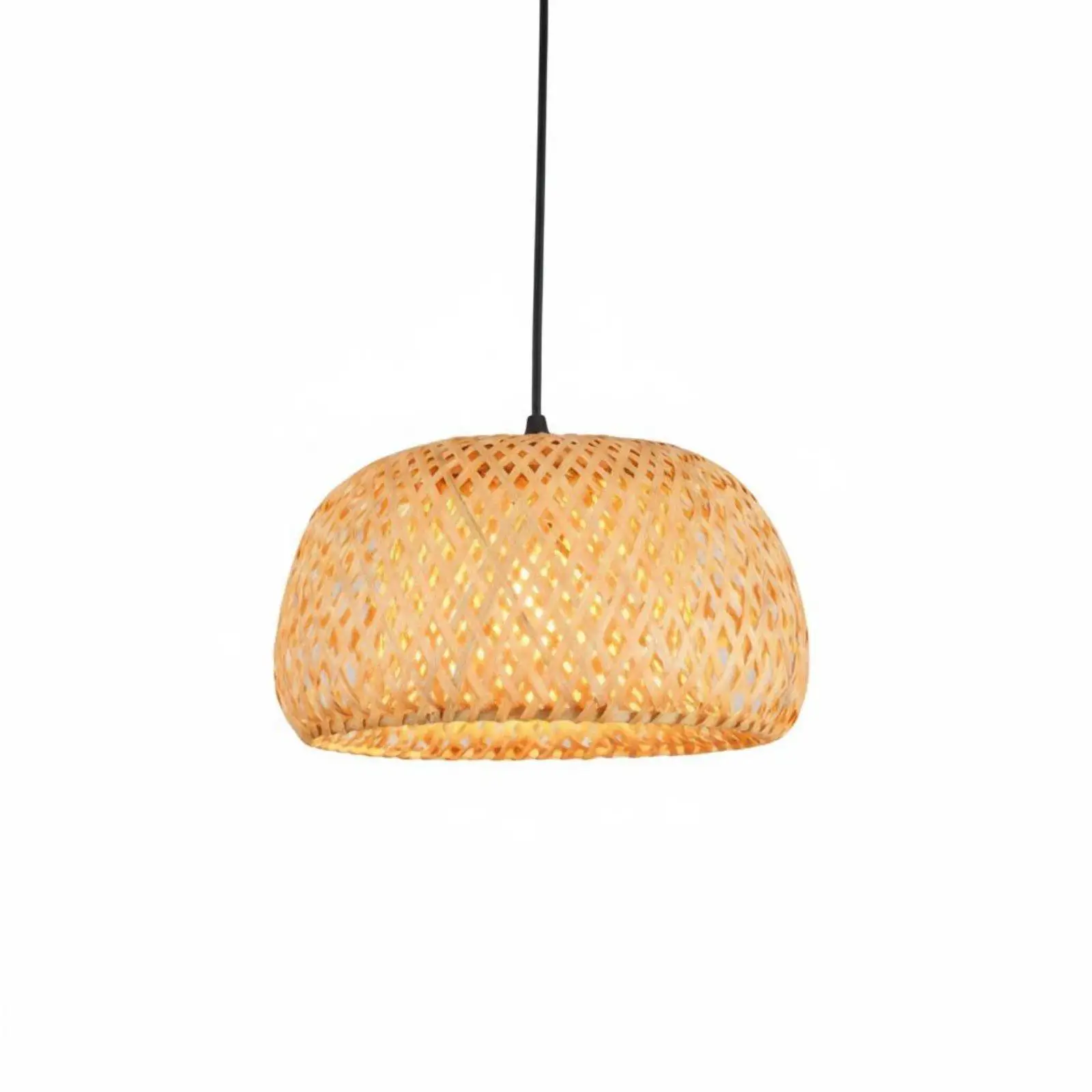 Bamboo Pendant Lamp Large Rattan Lampshade Ceiling Lighting for Southeast Asian Style Restaurant