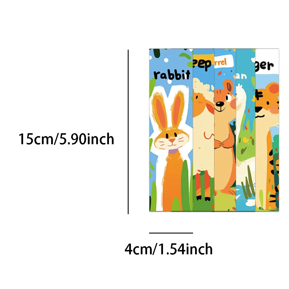 30PCS Creative Flat Graffiti Animal Bookmarks Student Books Page Labeling Gifts Personalized Decorative Bookmarks
