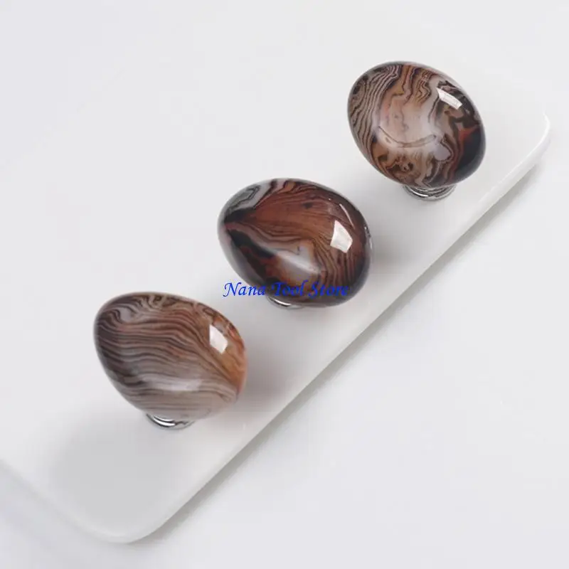 31GJ 3PCS 마노 석재 캐비닛 손잡이 서랍을 당기는 가구 핸들 쉽게 설치