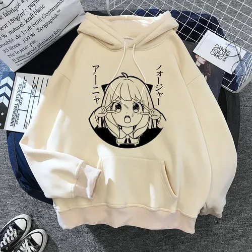 Otoño SPY X FAMILY mujeres Sudadera con capucha Anya Forger Harajuku Kawaii Manga Spyxfamily sudadera Casual calle Anime gráfico pulóver