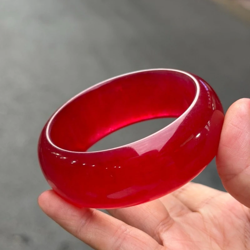 Exquisite High Ice Red Wide Version Bracelet, Temperament Personalized Model