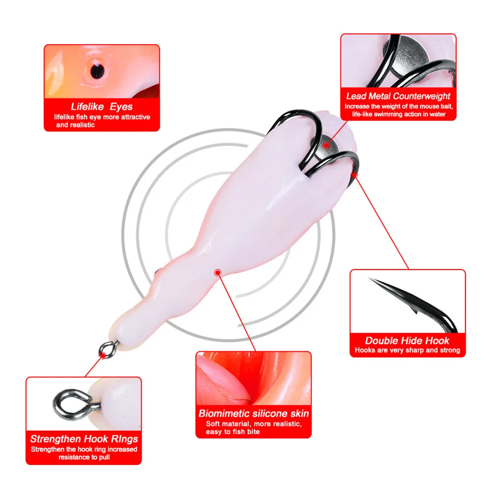 

Soft Bait Lifelike Durable Fishing Lure Small Freshwater Saltwater Bite-Resistant Attractive Color for Anglers