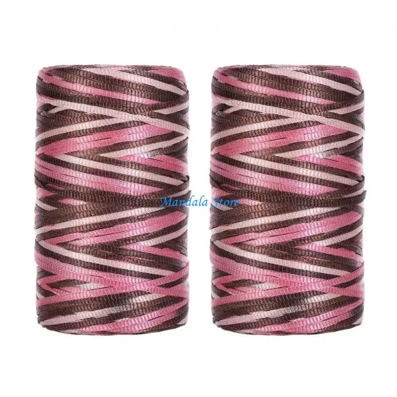 U2JC Roll of 2 Rattail Silk Cord 3mm Silk Bracelet String, 50 Colors Option for Crafting Hat Purse Jewelry Making
