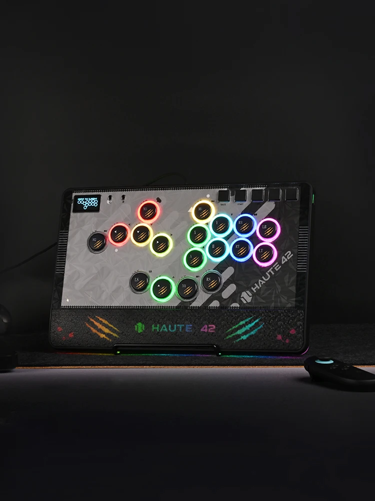 Haute42 Magnetischer C-AT Hebelloser Fightstick Hitbox-Controller für PC/PS4/PS5 Stickloser Arcade-Stick Hebelloser Controller Hitbox