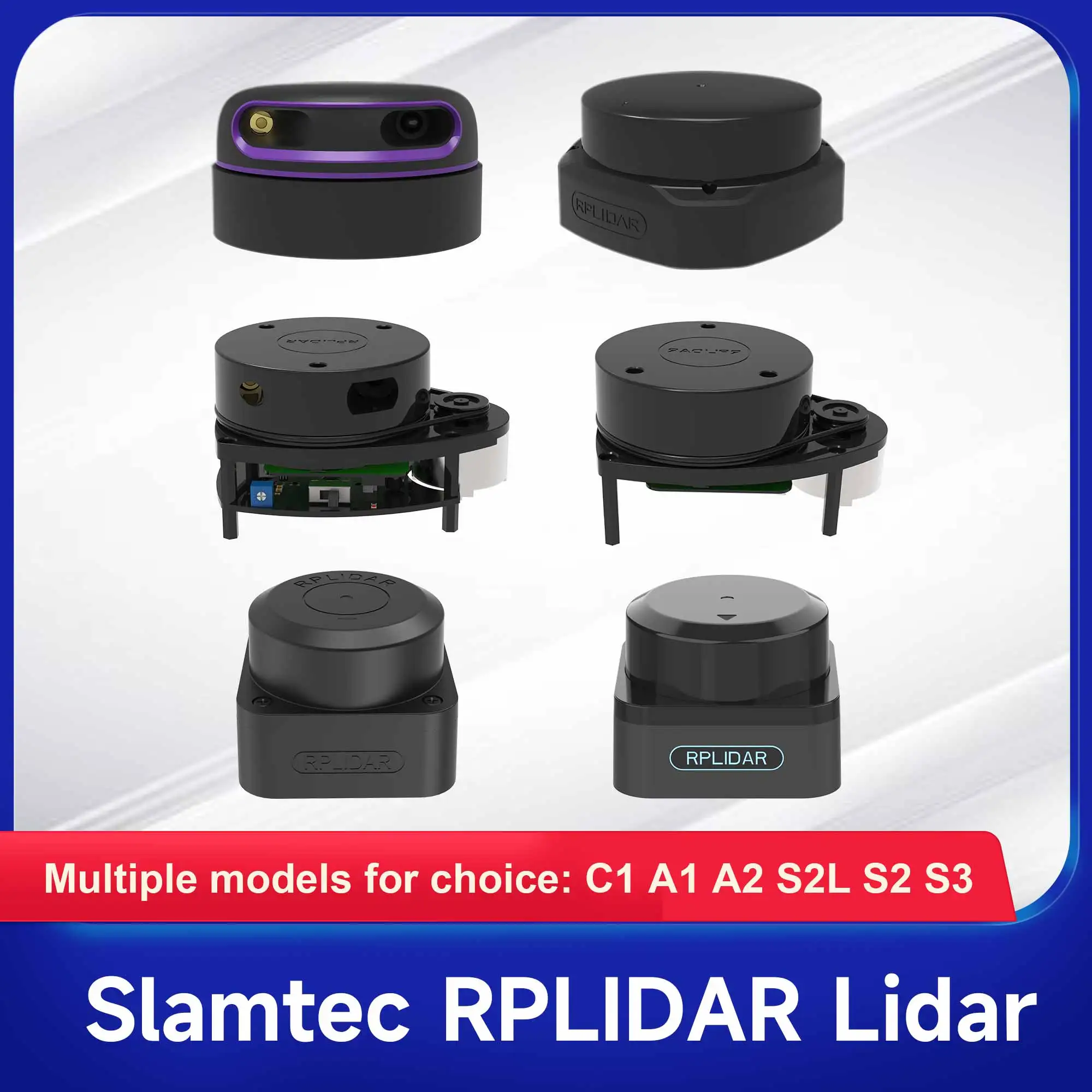 Slamtec RPLIDAR Lidar Sensor C1 A1 A2 S3 S1 S2 S2L Mapper Navigation Obstacle Avoidance Ranging Scanner Kit for ROS2 ROS Robot