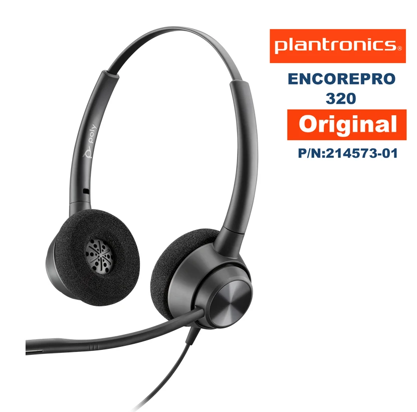 Plantronics POLY EP320-USB,   PN:214570-01,USB-A Binaural Stereo Headset with Noise cancelling, USB-A Plug