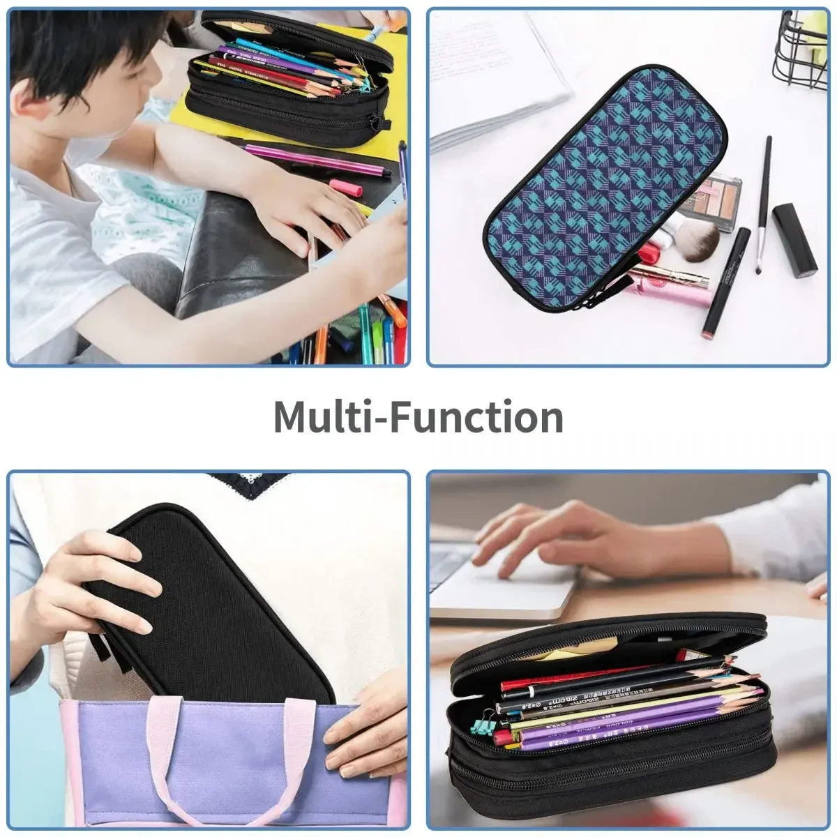 Waterloo And City Line - London Underground Seat Cover Moquette Pencil Cases Large Capacity Pen Bags Pen Box Pencil Pouch view 6