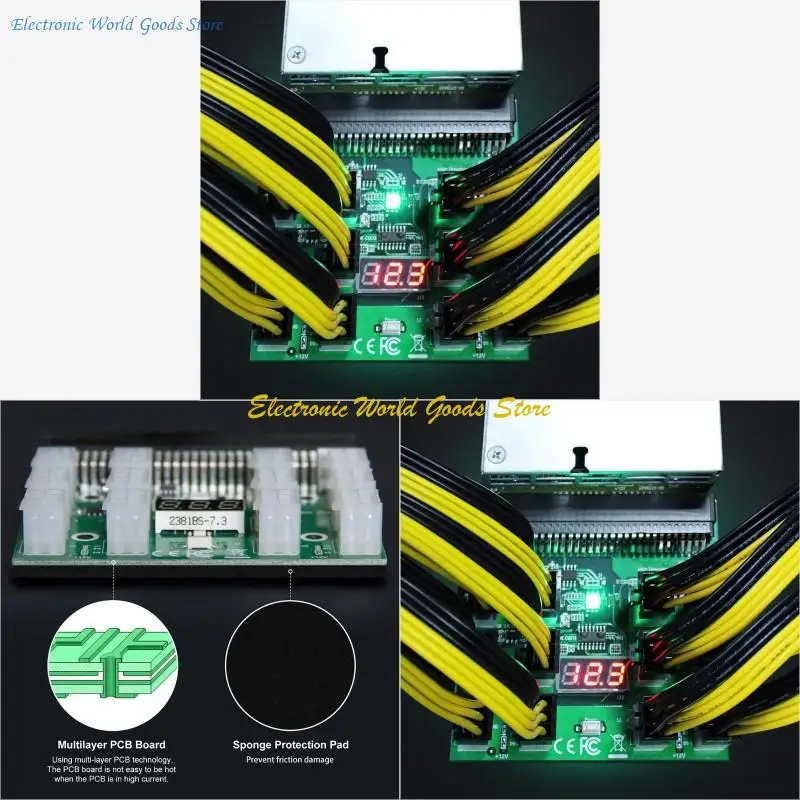 

A3PD 6-Pin Ethereum ETH ZEC Mining Power Supply 12V GPU/PSU Board for