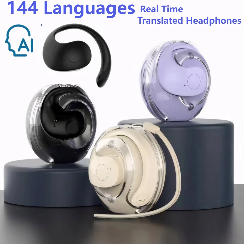 Intelligent Real-time Translation Earbuds Global 144 Languages Wireless BT Translation Earphones Waterproof Smart Voice Earbuds