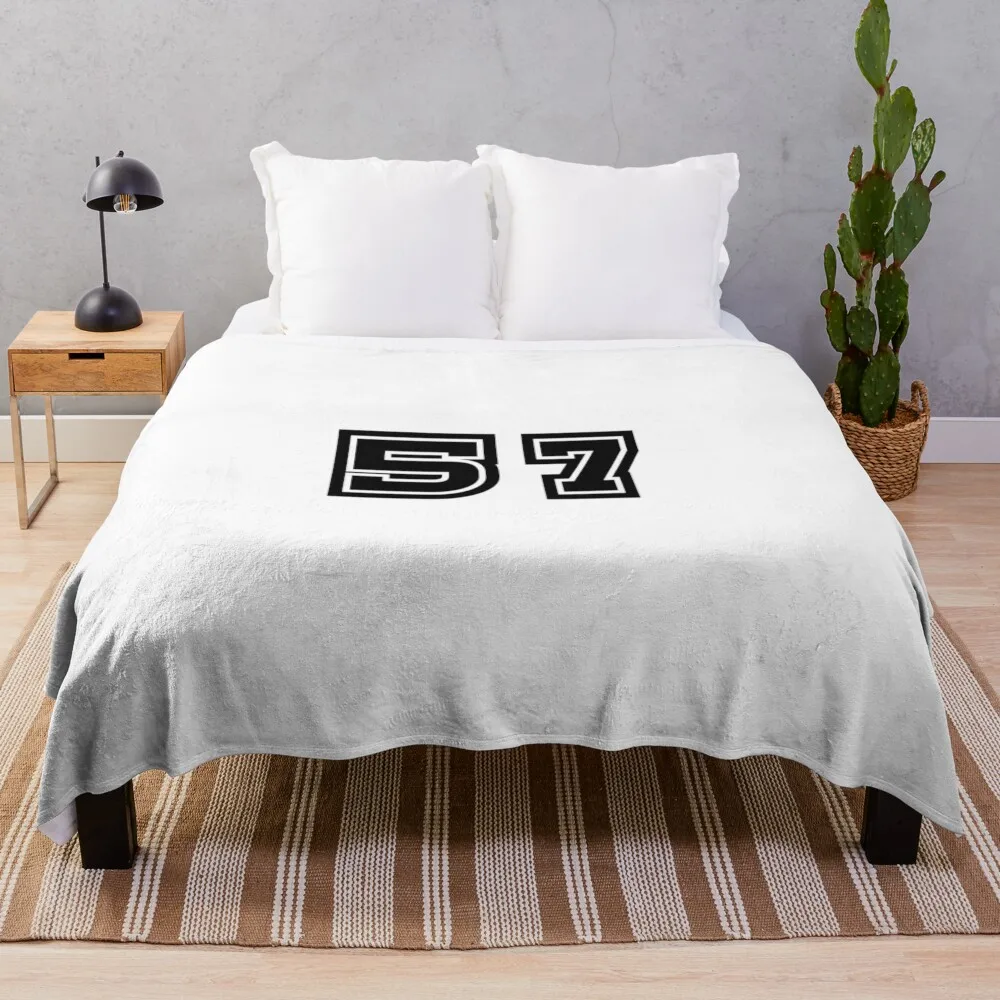 57, fifty-seven, black, sport Throw Blanket Soft Plaid Summer Beddings Luxury Thicken Blankets