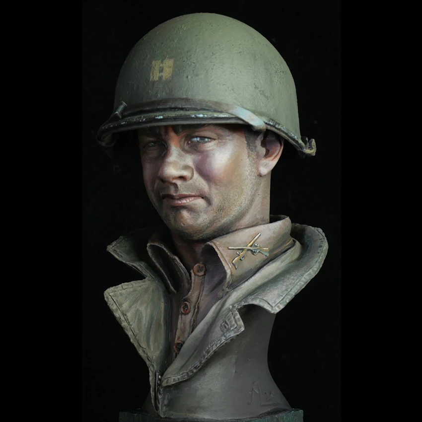 Resin soldier 1/10 US Officer in winter bust Normandy 1944   Model Unassambled Unpainted  Figure Building Kit