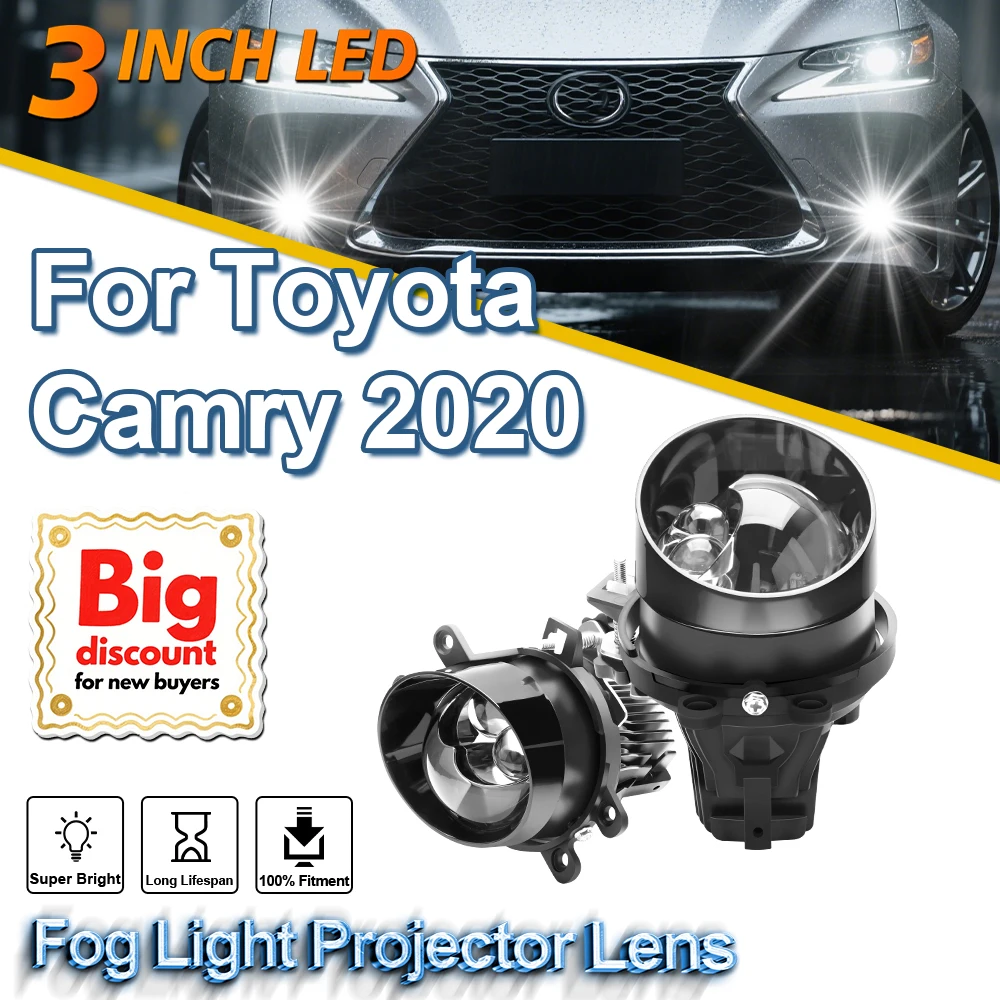 

ROADSUN 3.0 Inch Auto Fog Light Projector Lens Assembly 250W High Quality LED Fog Lamp Bulbs Light Ampoule For Toyota Camry 2020