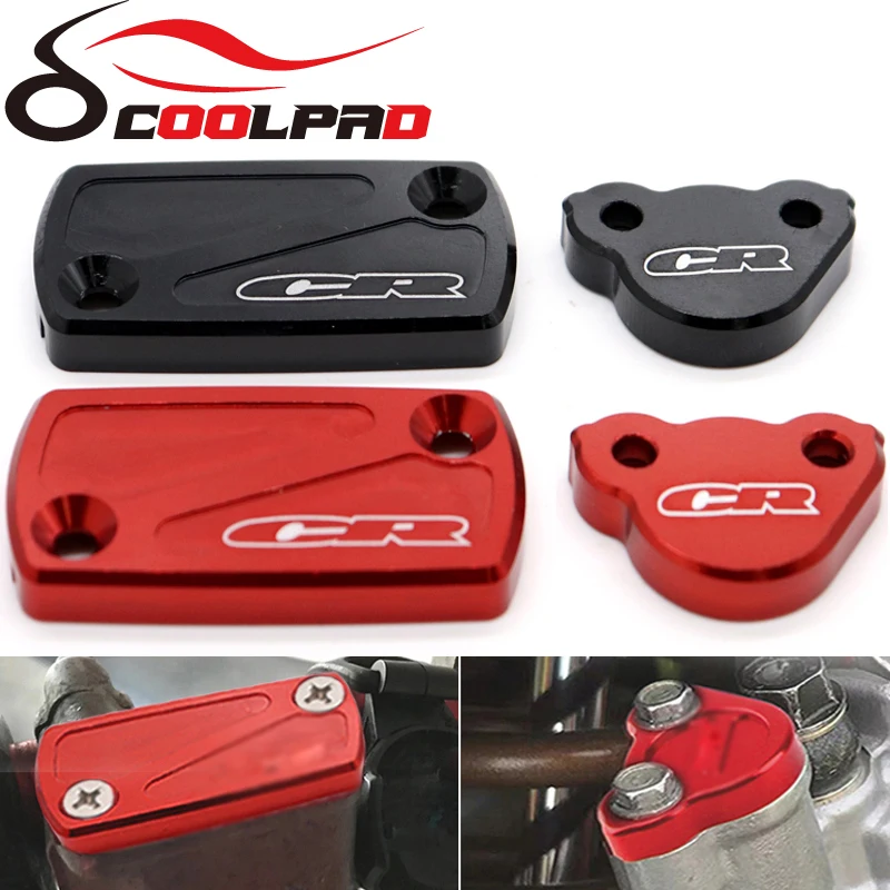 

Front Rear Brake Reservoir Cover For HONDA CR 125R 250R 2002-2007 CR125R CR250R 2004 Motorcycle Brake Pump Oil Fluid Caps CNC