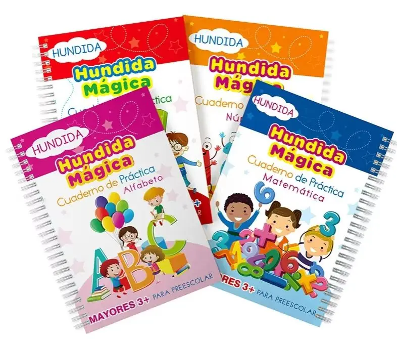 Spanish Magic Books Learning Lettering In Tracing Workbook for Kids Reusable Notebooks for Children Spanish Montessori Writing