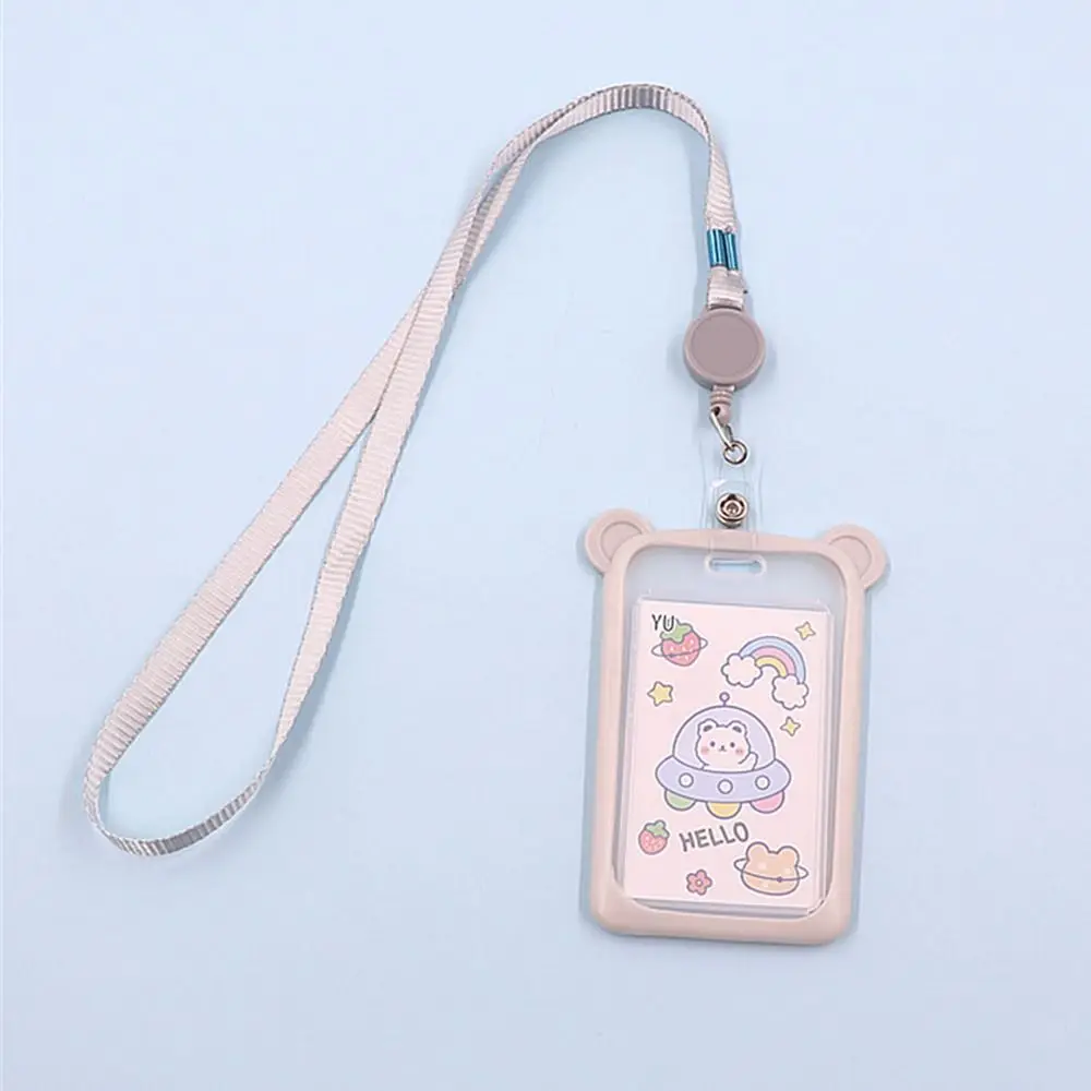 1PC Cute Identity Retractable Reel Lanyard Bus Card Case Credit Cover Case Card Holder ID Card Sleeve