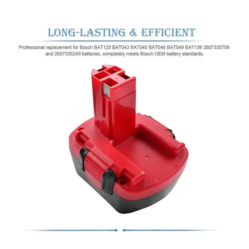 12V 4.8Ah for Bosch battery 12V 2Ah PSR 1200, 2607335273, PSR 12, 2607335709, GSR 12V