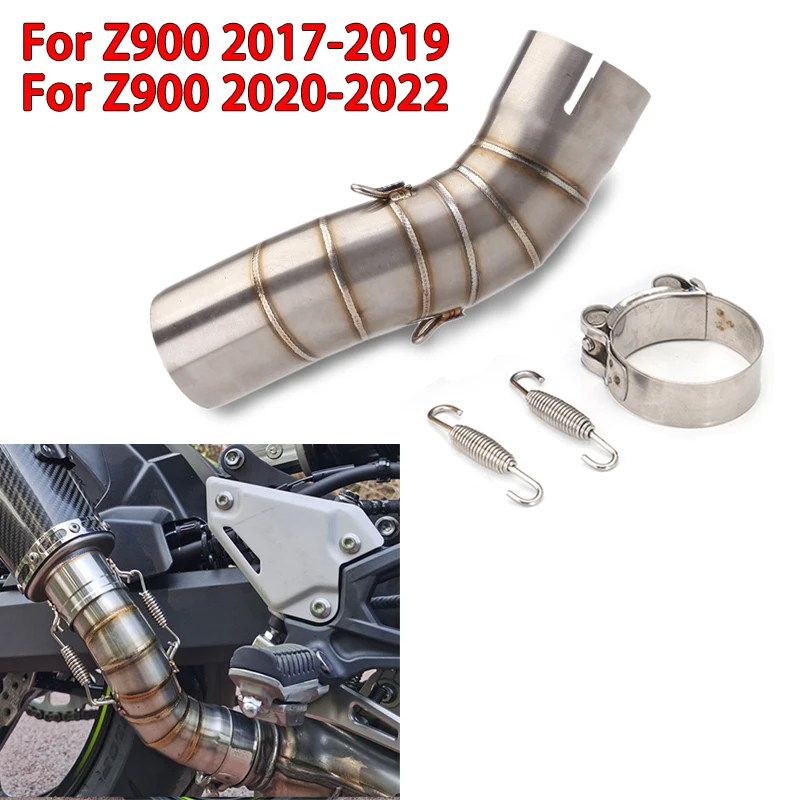 

Motorcycle Exhaust Muffler Connect Middle Pipe Link Pipe Tube For Kawasaki z900 2017 - 2022 Stainless Steel Modification