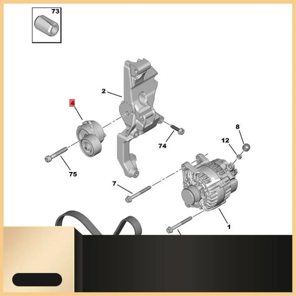 

Автоматический натяжитель приводного ремня 9675874680 1611426280 534065310 9808281280 для TOYOTA PROACE CITY PARTNER 1.2T-N30R