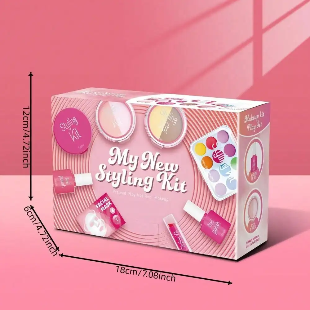 Kids Pretend Makeup Play Set for Ages 3-6 Girls, Children's Cosmetic Simulation Toy Kit, Fashion Styling Beauty Set for Girls