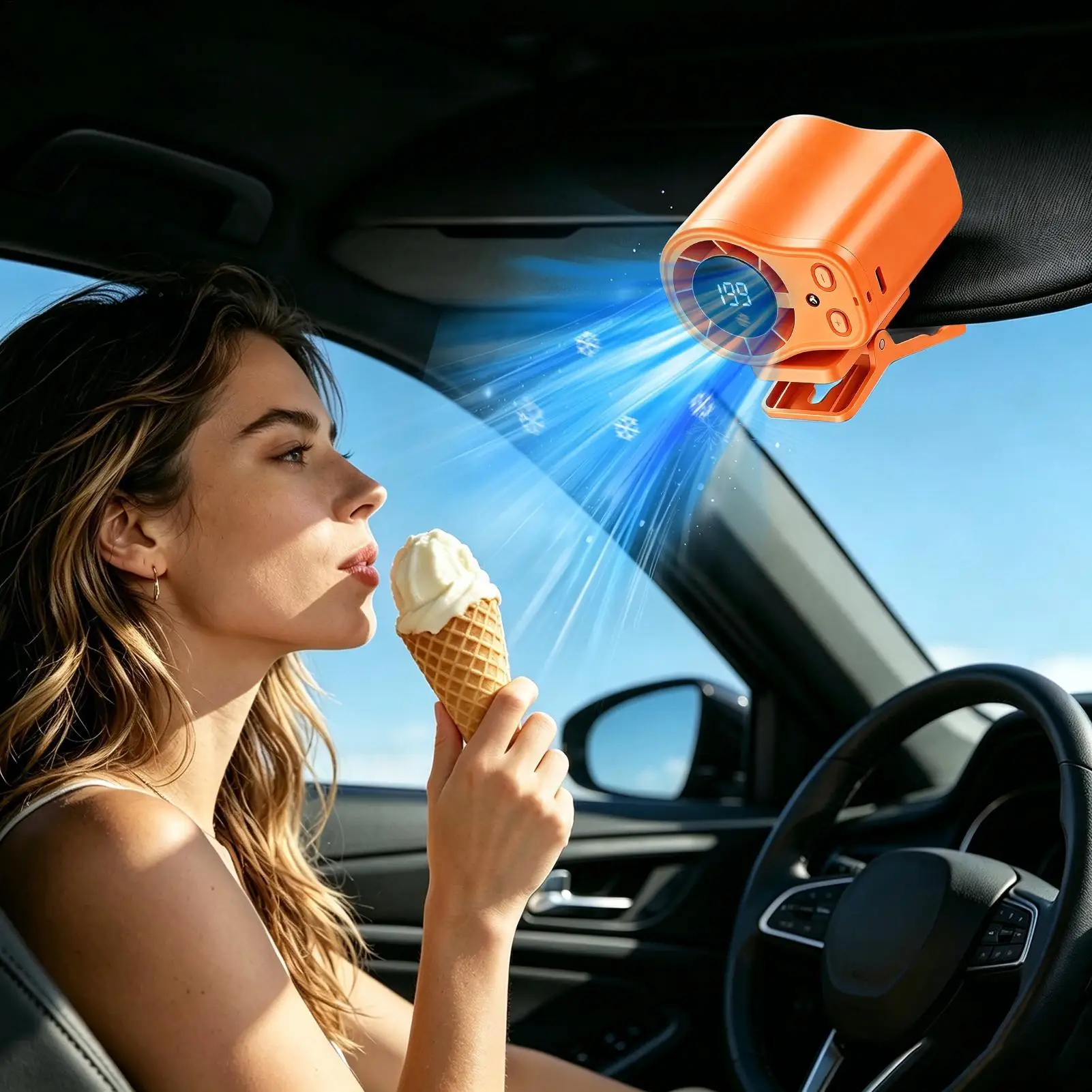 Waist Fan 199 Adjustable Speeds Rechargeable Personal Cooling Fan For Cycling Traveling Fishing Camping Beach Road Trip Jobsite