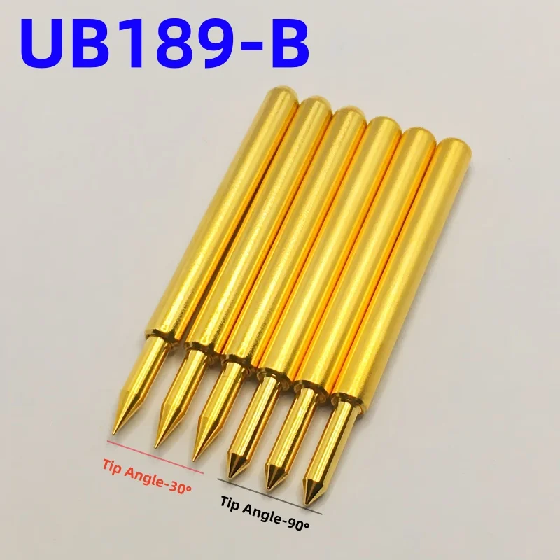5/50PCS UB189-B Spring Test Probe Test Pin Pogo Pin PCB Test Tool 36.5mm Pin Dia 3.16mm Sharp Tip Dia 1.95mm Test Tool B Tip