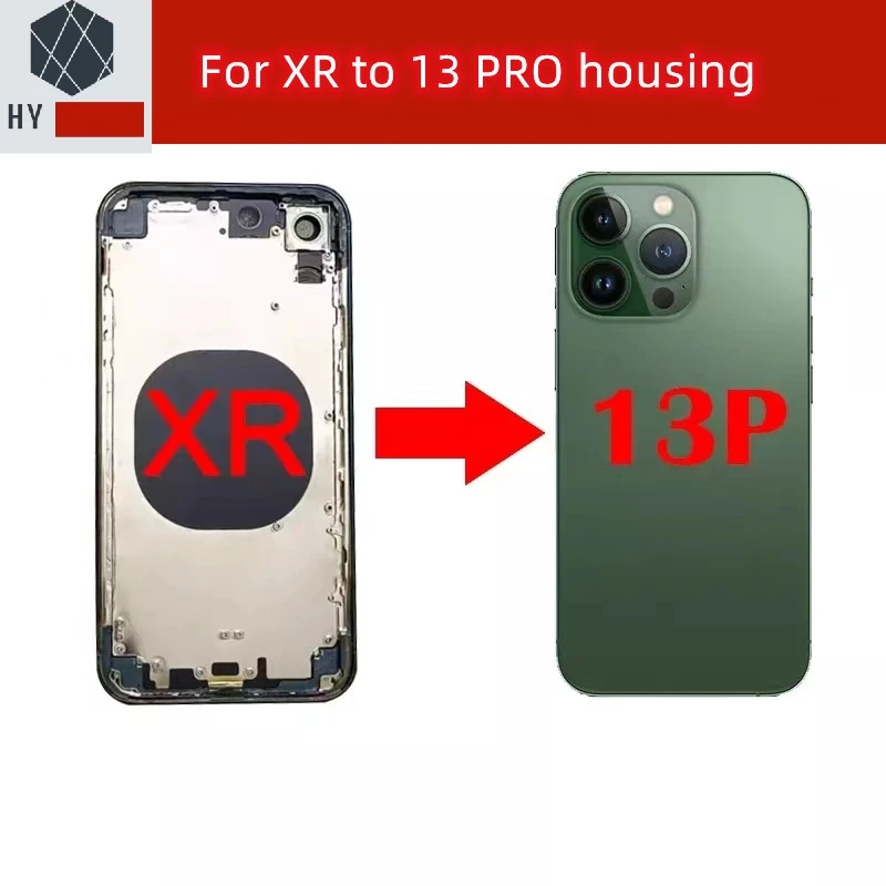 housing For XR Like 13 Pro Housing   XR To 13 Pro Back DIY Back Cover Housing Battery Middle Frame Replacement