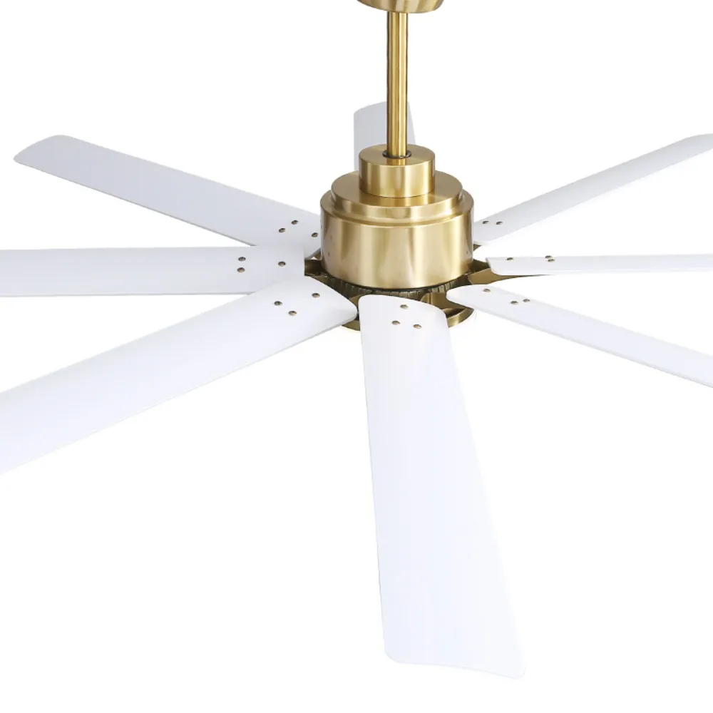 Ventilateur de plafond ABS à profil bas, lumières à intensité variable, télécommande intelligente, moteur à courant continu silencieux, réversible, 6 vitesses, 66 po