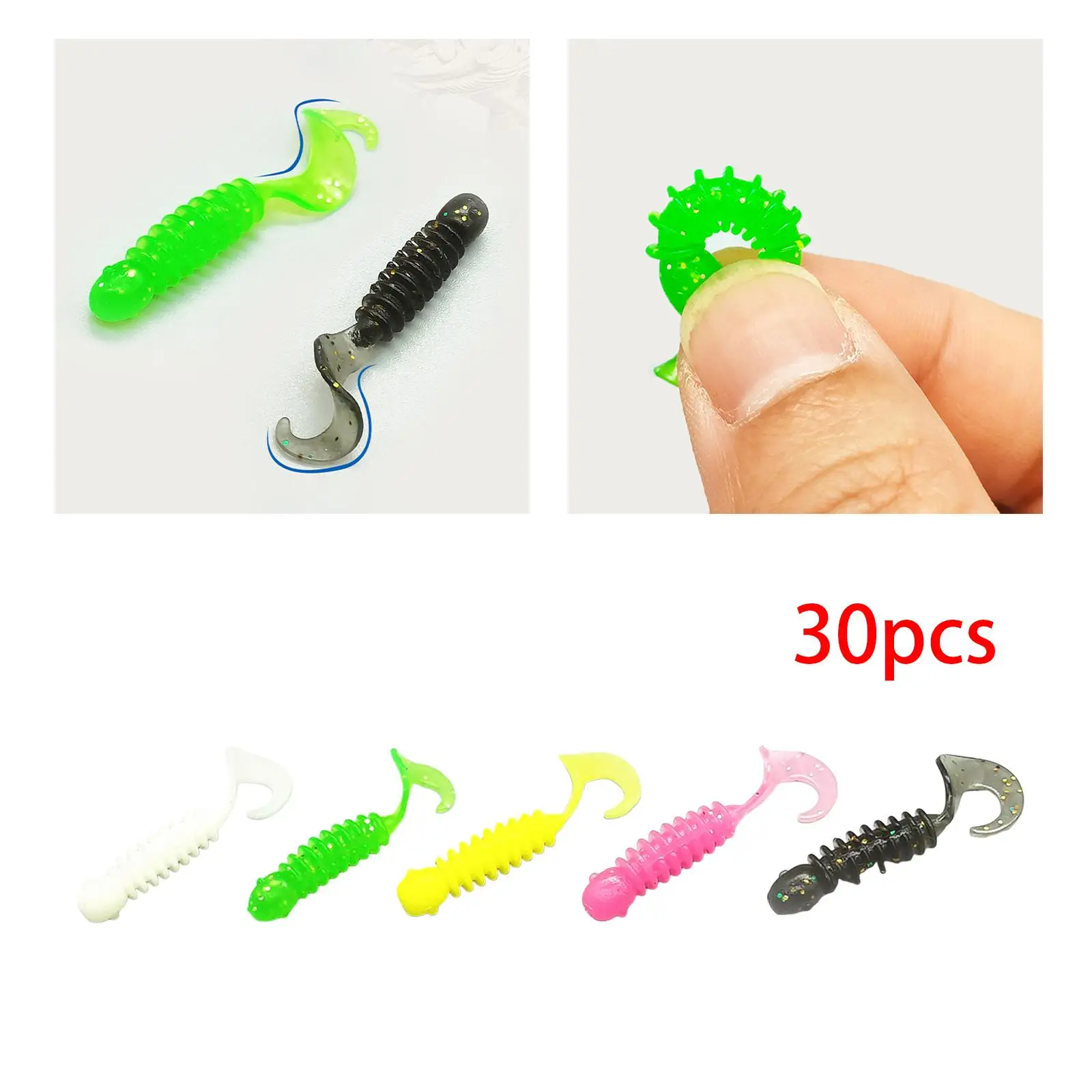 30x Wave Fishing Lures Swinging Lures for Saltwater Mandarin