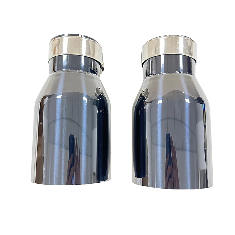 

1pcs stainless steel universal exhaust system tailpipe car exhaust pipe single straight muffler tip titanium black flat outlet